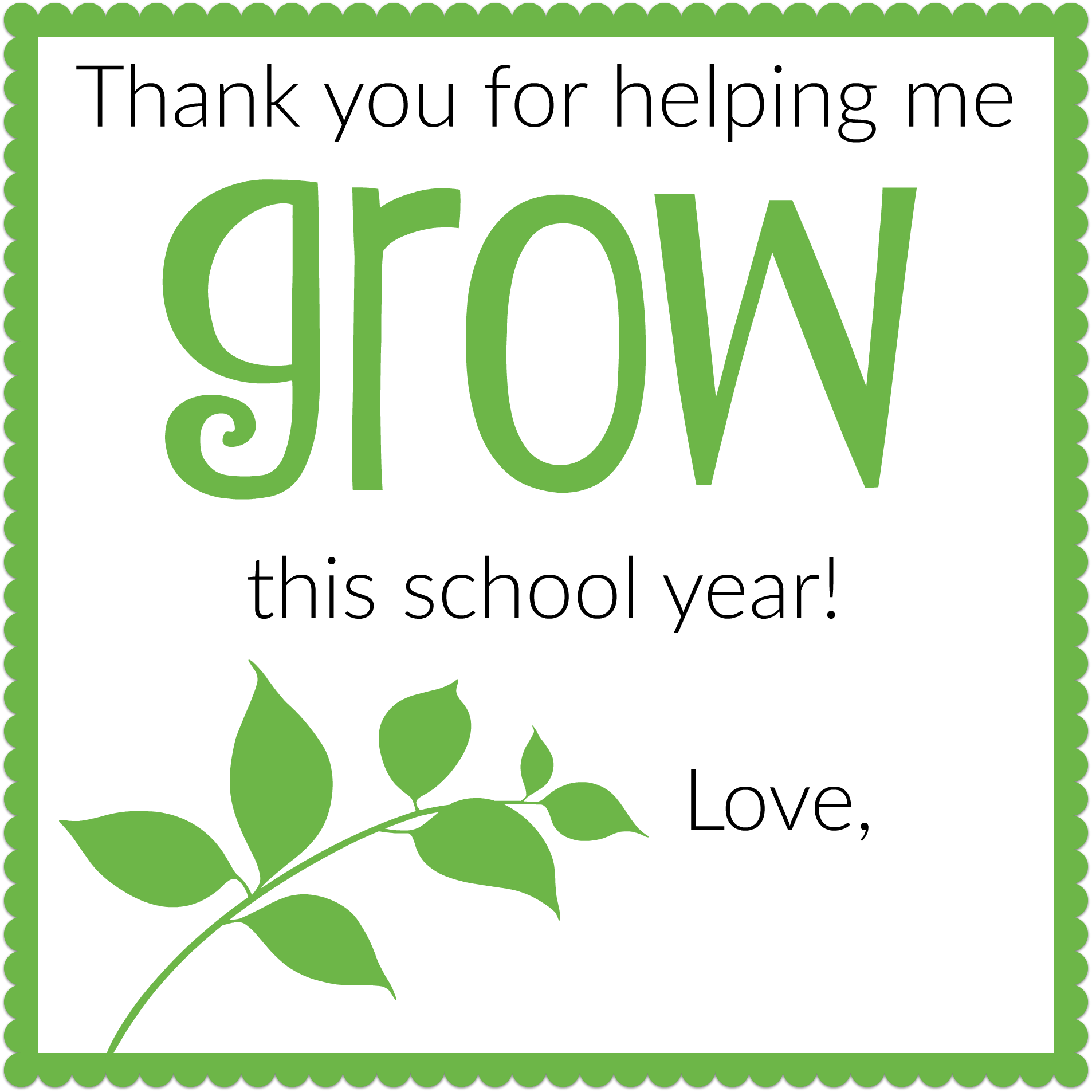 Thank You For Helping Me Grow Printable Free Printable Word Searches