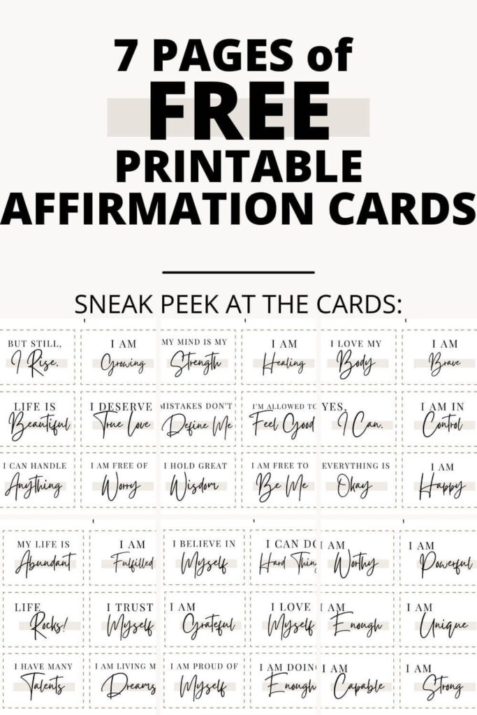 This Free Printable Affirmation Card Pdf Is PERFECT For Beginners