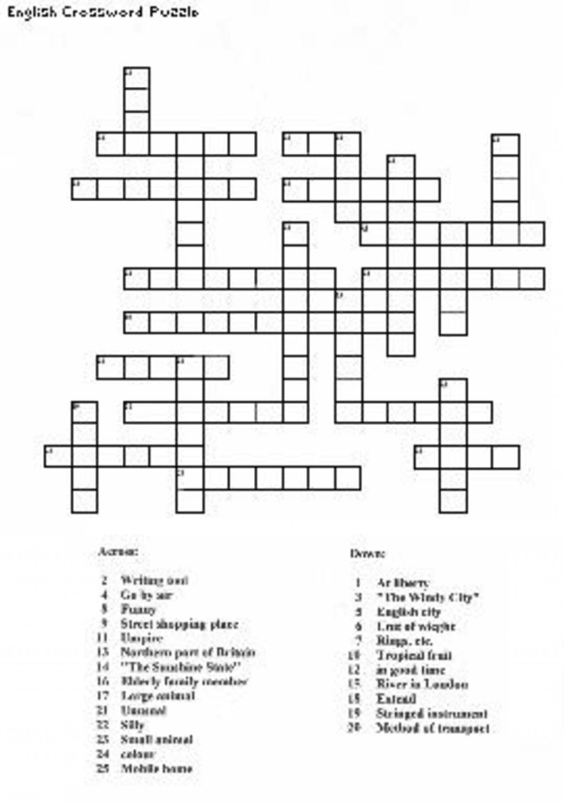 Toll Maker Crossword