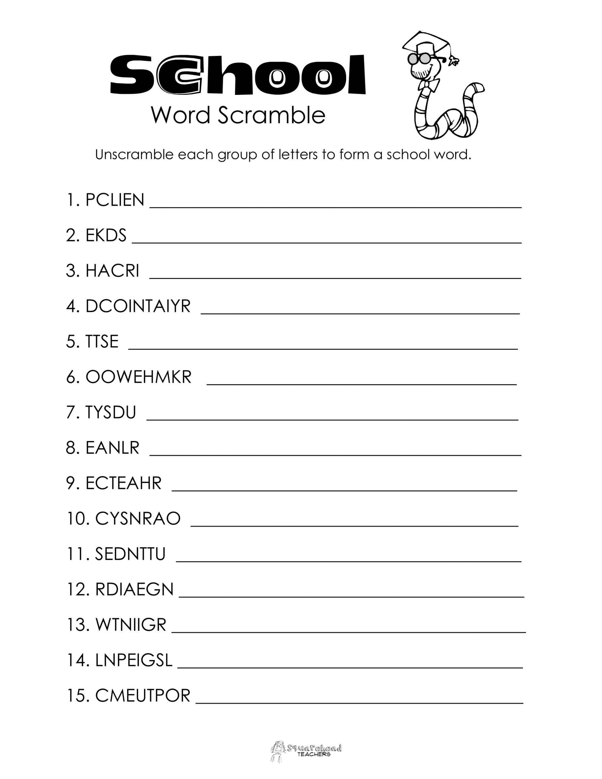 Word Scramble Maker World Famous From The Teacher s Corner Free 