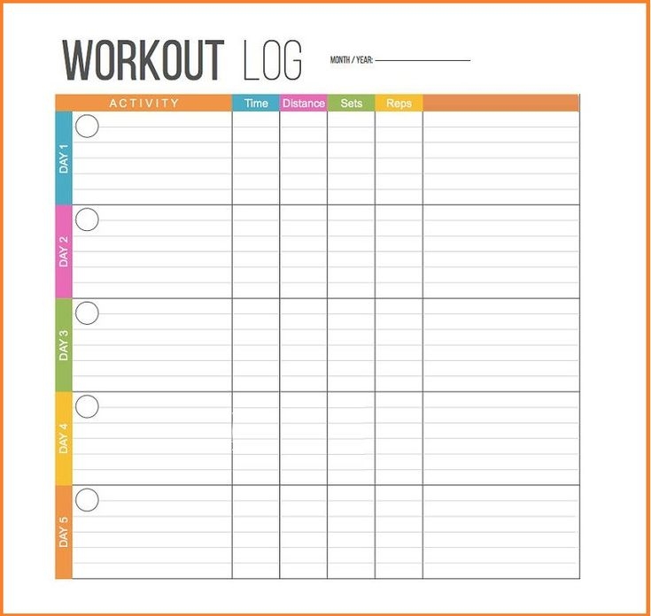 Workout Template Printable PDF Workout Log Workout 